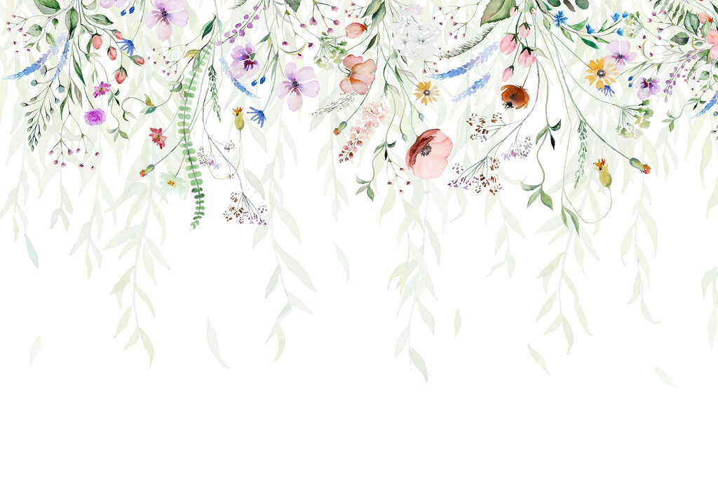 Ramas de flores coloridas — diseño completo