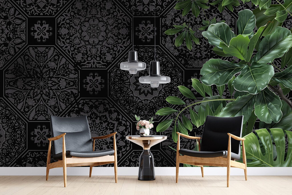 Hojas verdes y ornamentos — interior 4