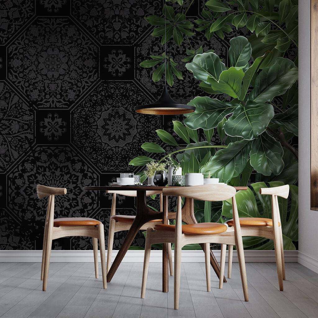Hojas verdes y ornamentos — interior 6