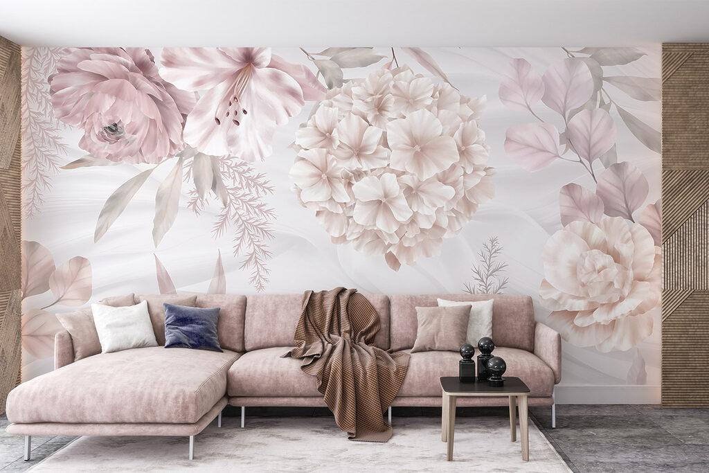 Flores rosas sobre franjas — interior 4