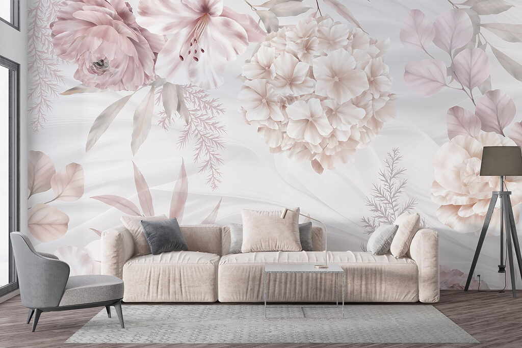 Flores rosas sobre franjas — interior 5