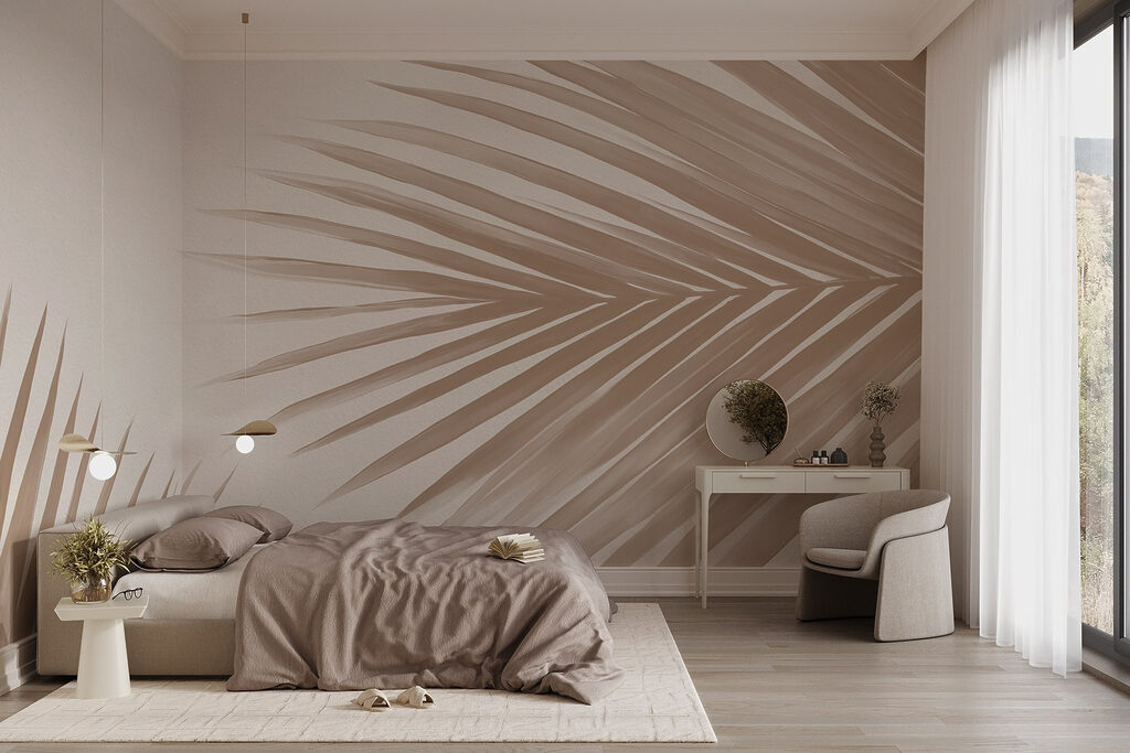 Hojas de palmera en un interior