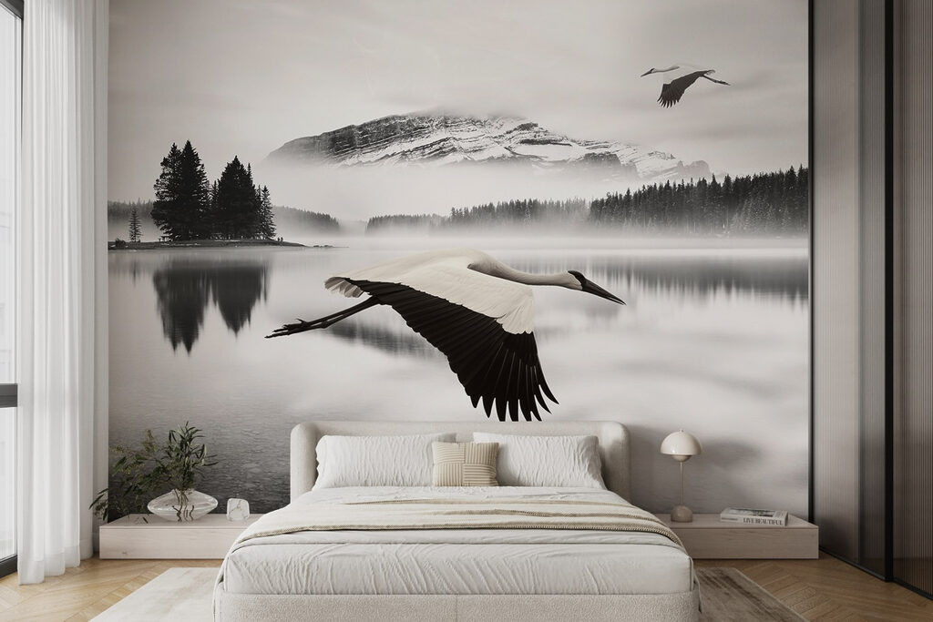 Aves sobre el lago — interior 3
