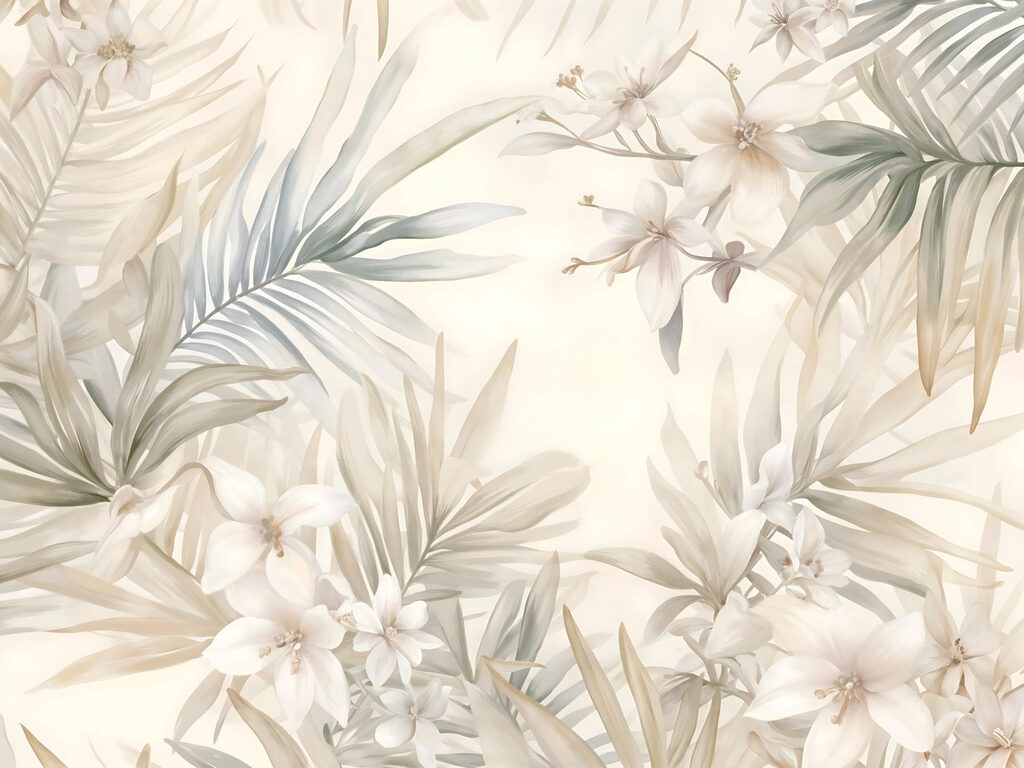 Flores tropicales delicadas — diseño completo