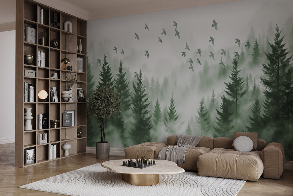 Aves sobre el pinar — interior 2