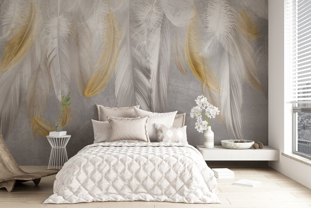 Plumas doradas y blancas — interior 5