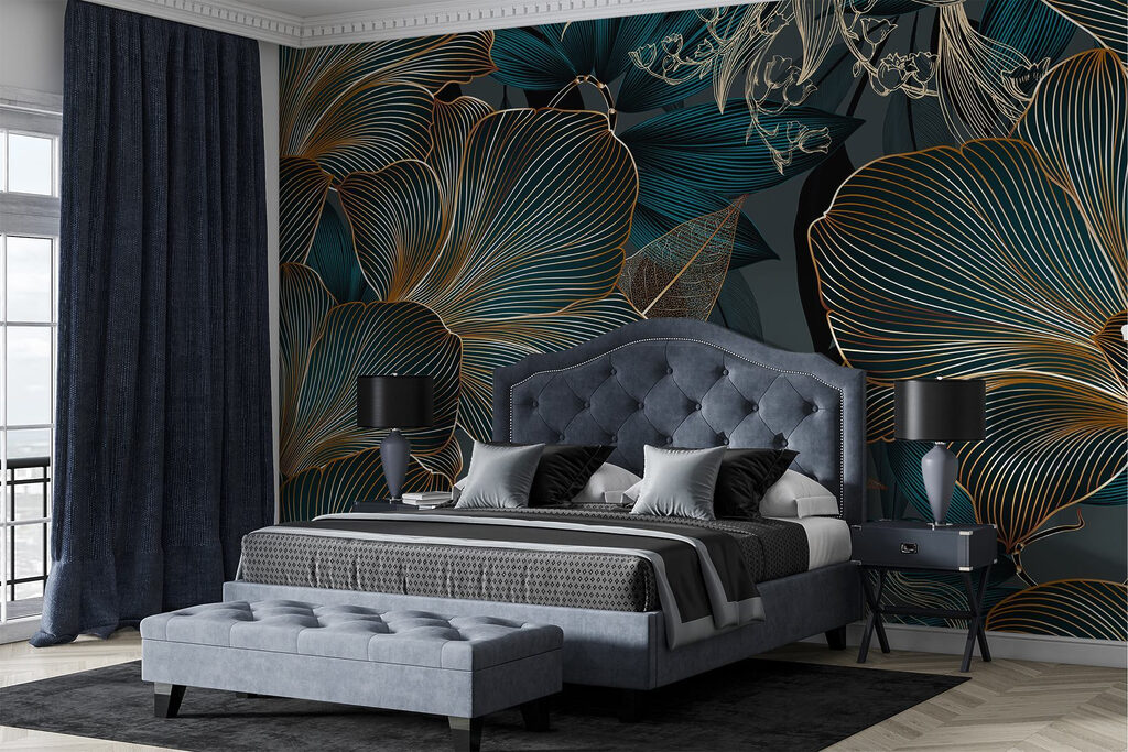 Flores de trazo dorado — interior 1