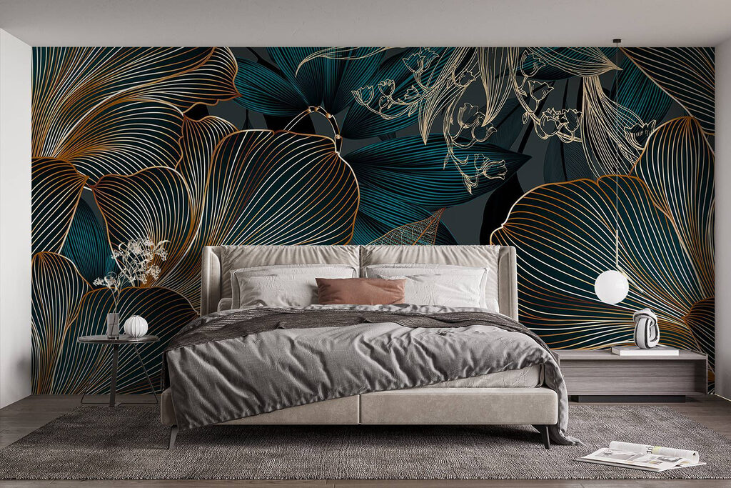 Flores de trazo dorado — interior 2