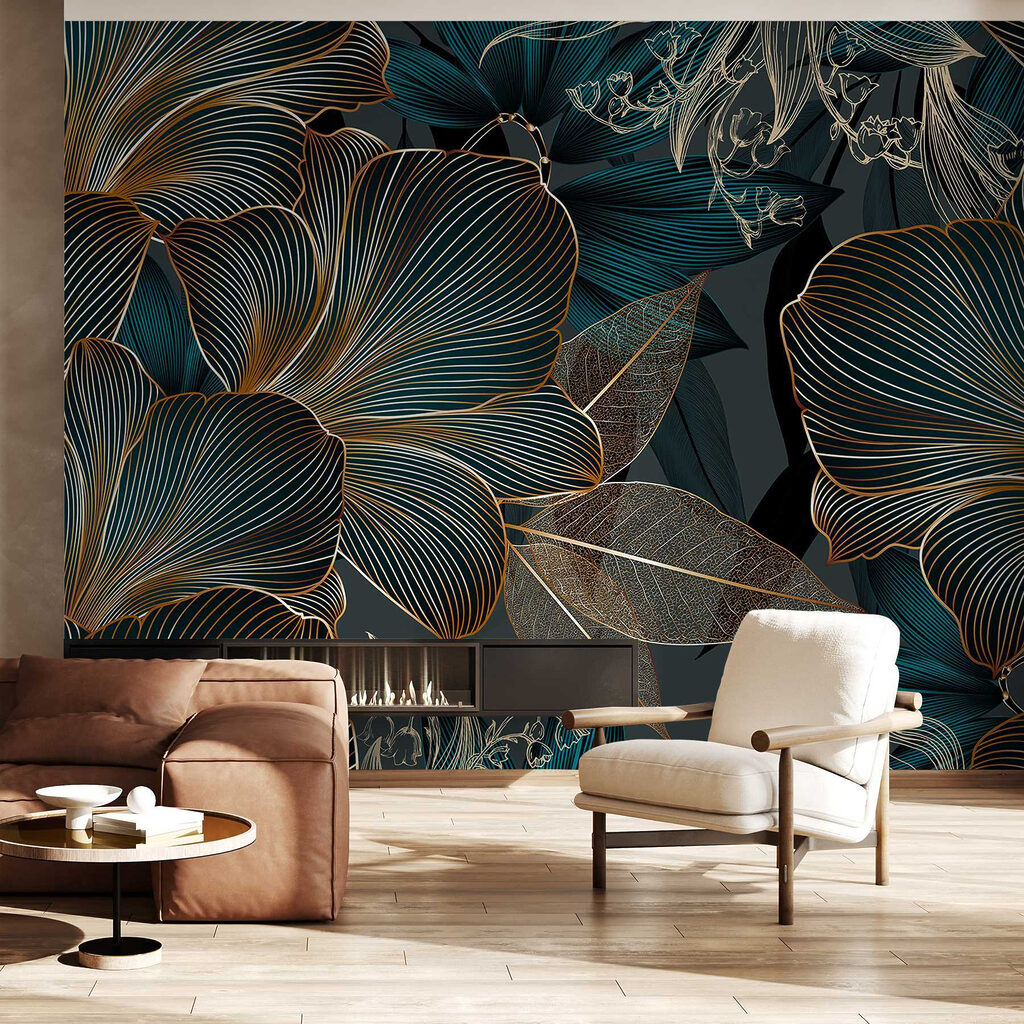 Flores de trazo dorado — interior 4