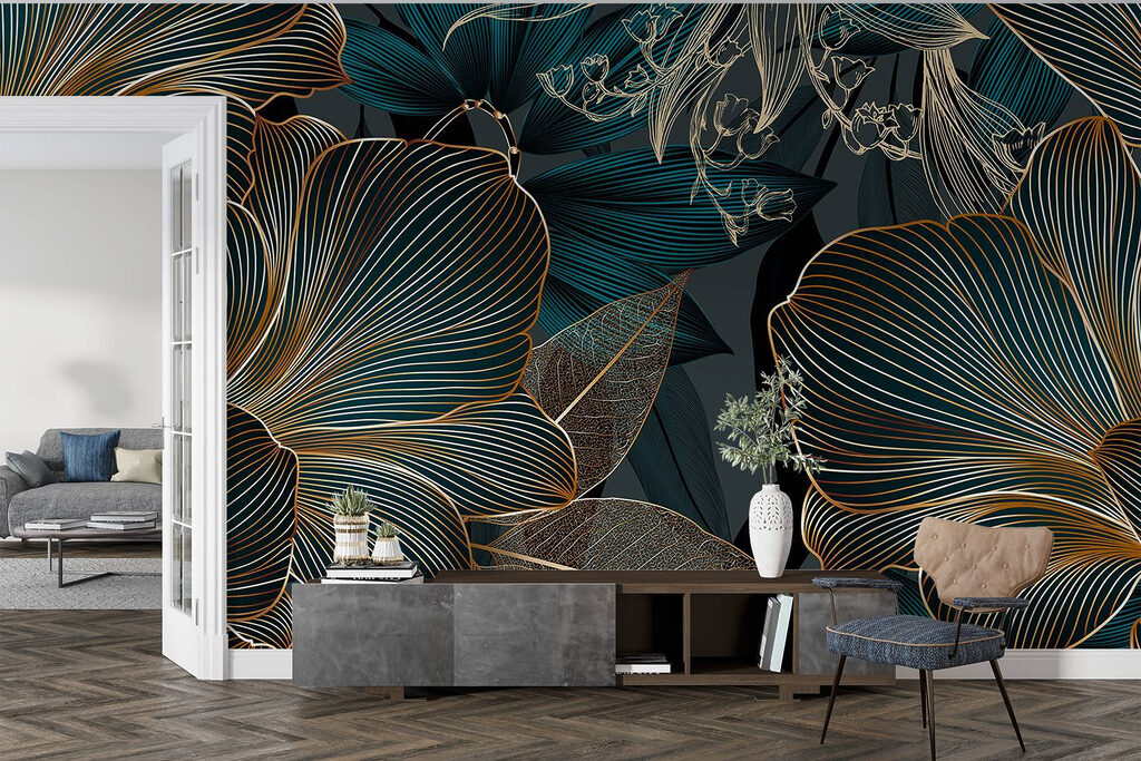 Flores de trazo dorado — interior 5