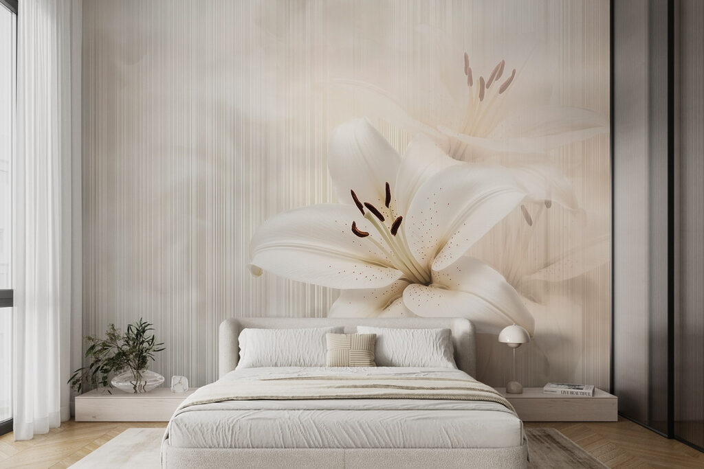 Lirios blancos tras rayas — interior 2