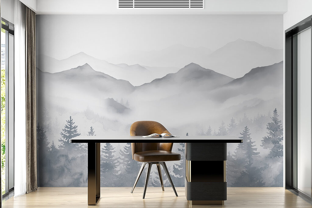 Pinos grises bajo niebla — interior 6