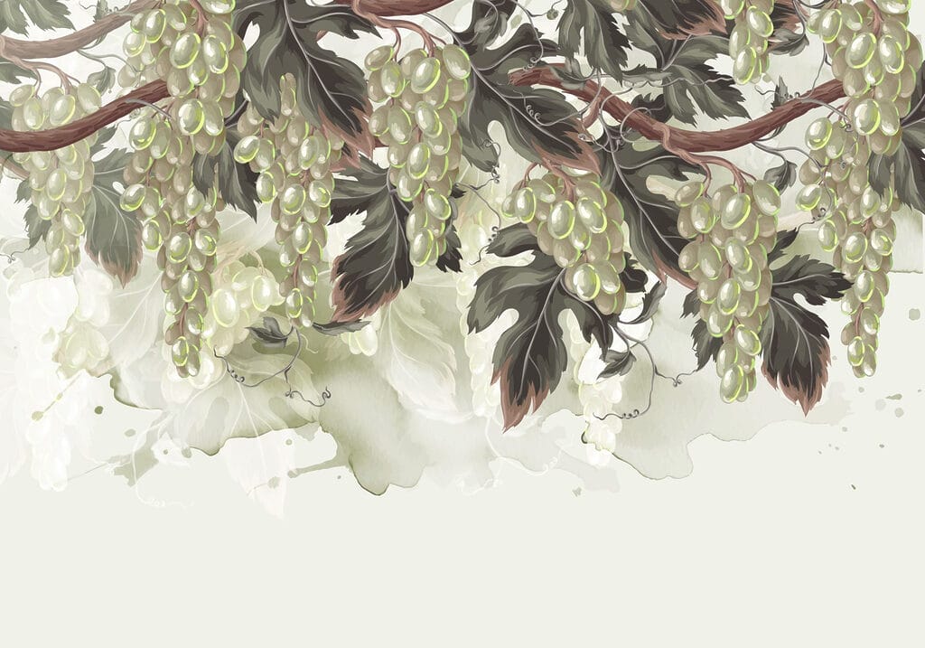 Uvas verdes colgantes — diseño completo