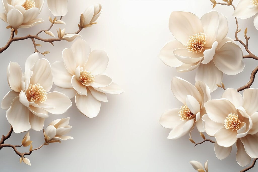 Rama de flores blancas — diseño completo