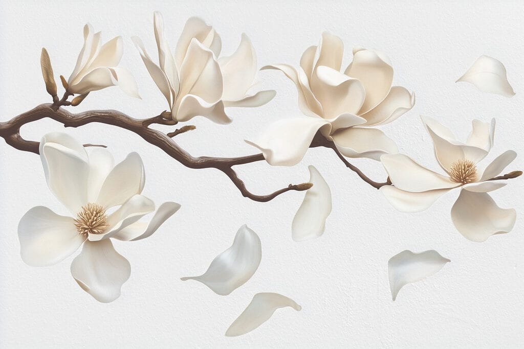 Ramas con flores blancas — diseño completo