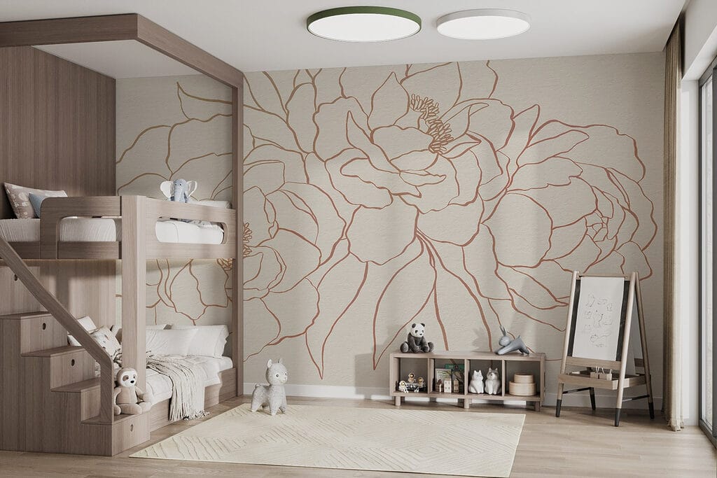 Peonías de contorno dorado — interior 4