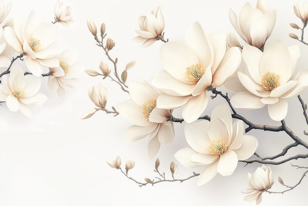 Flores grandes con botones — diseño completo