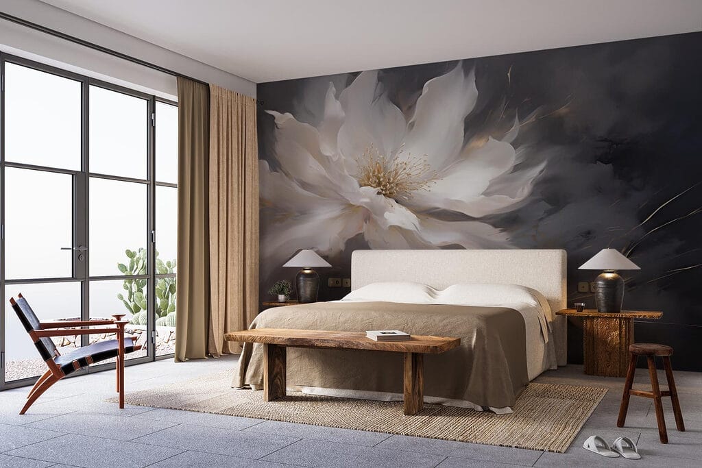 Flor blanca en penumbra — interior 1