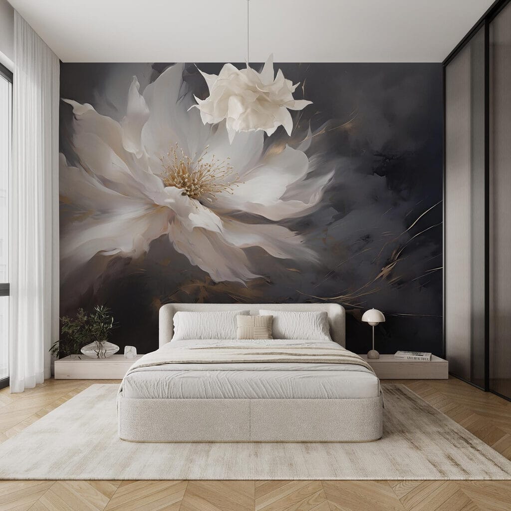 Flor blanca en penumbra — interior 2