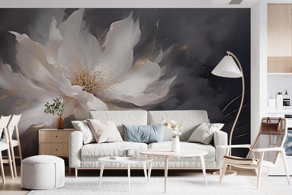 Flor blanca en penumbra — interior 3