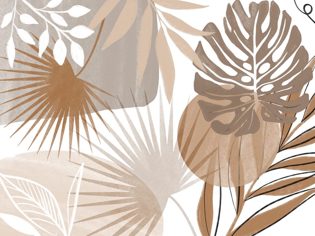 Hojas tropicales gráficas — diseño completo