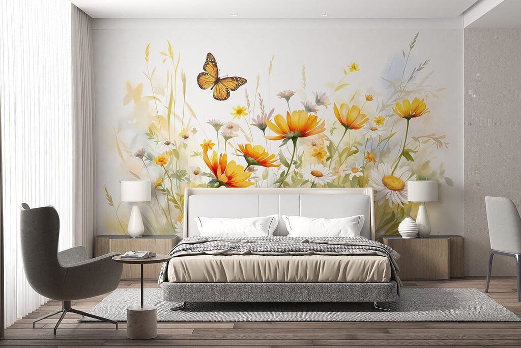 Mariposa sobre flores silvestres — interior 2