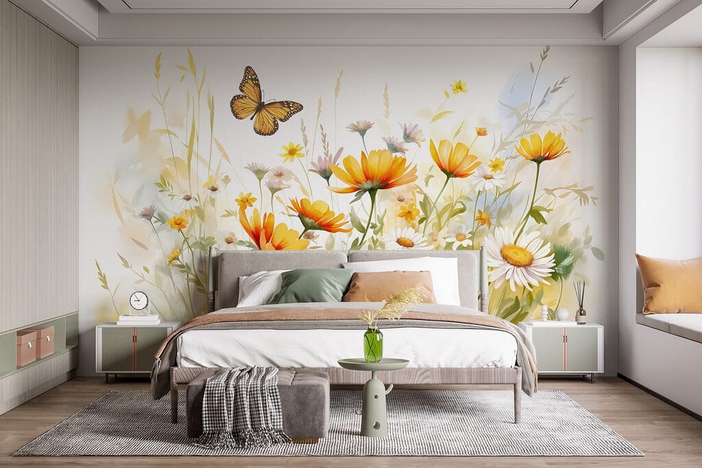 Mariposa sobre flores silvestres — interior 3