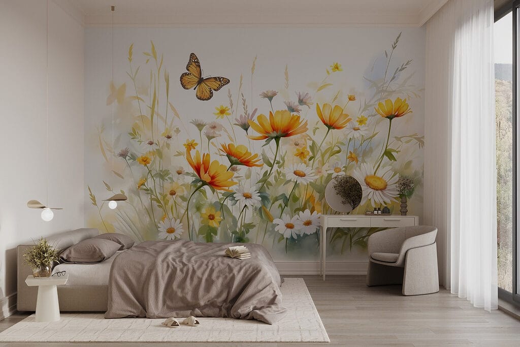 Mariposa sobre flores silvestres — interior 4