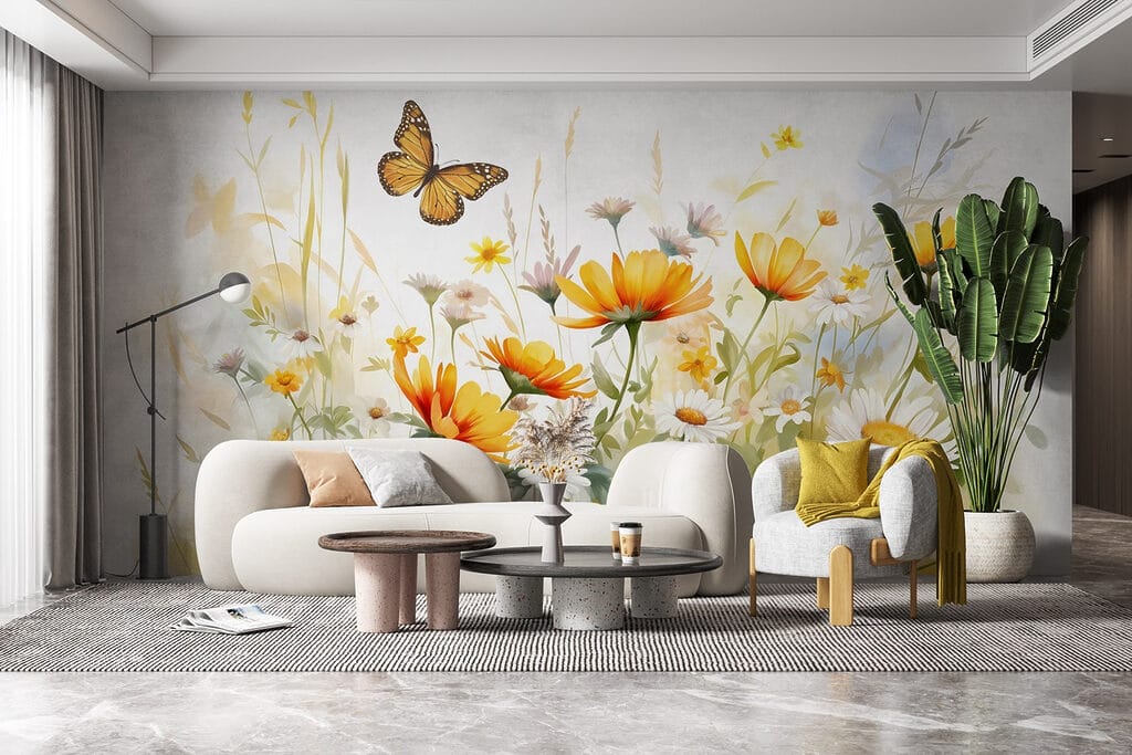 Mariposa sobre flores silvestres — interior 6