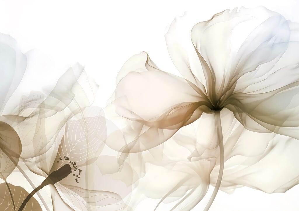 Flores grandes azul cielo — diseño completo