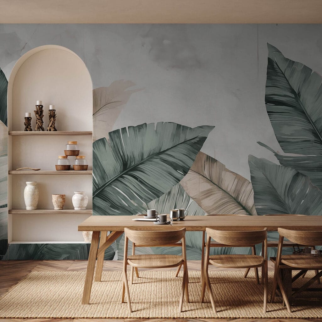 Hojas diagonales en crema — interior 3