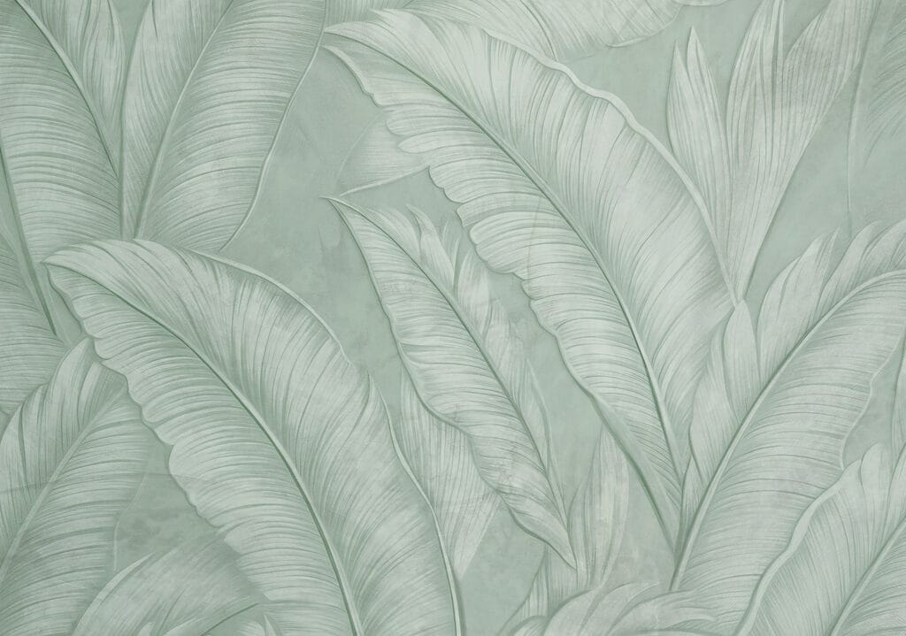 Hojas grises en relieve — diseño completo