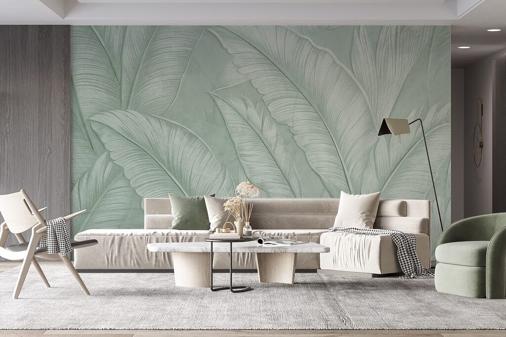 Hojas grises en relieve — interior 5