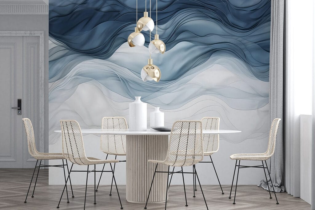 Velos azules sobre blanco — interior 6