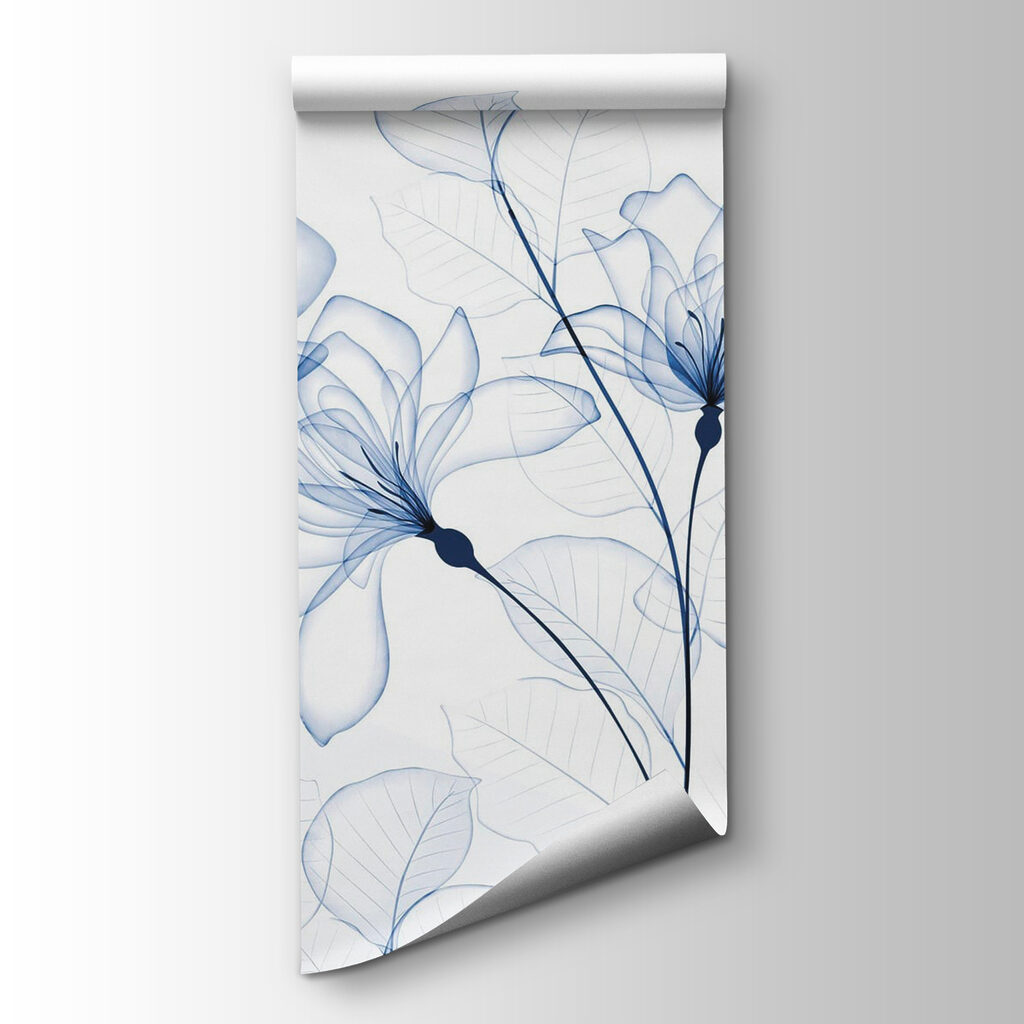 Flores azules a tinta — vista del producto