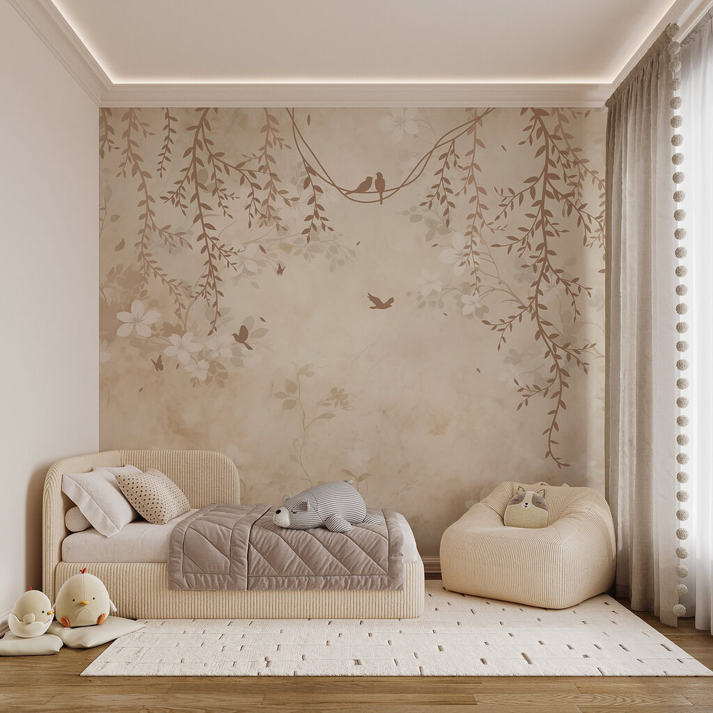 Pájaro entre ramas pálidas — interior 8