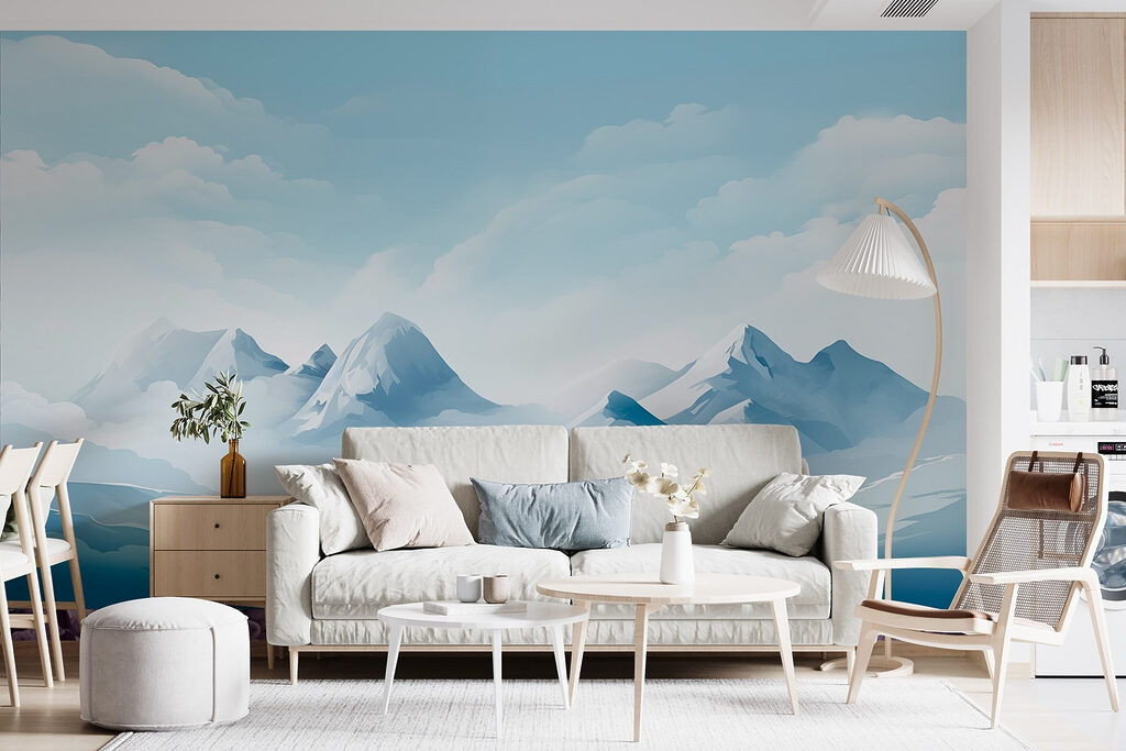 Montañas azules bajo nubes — interior 1