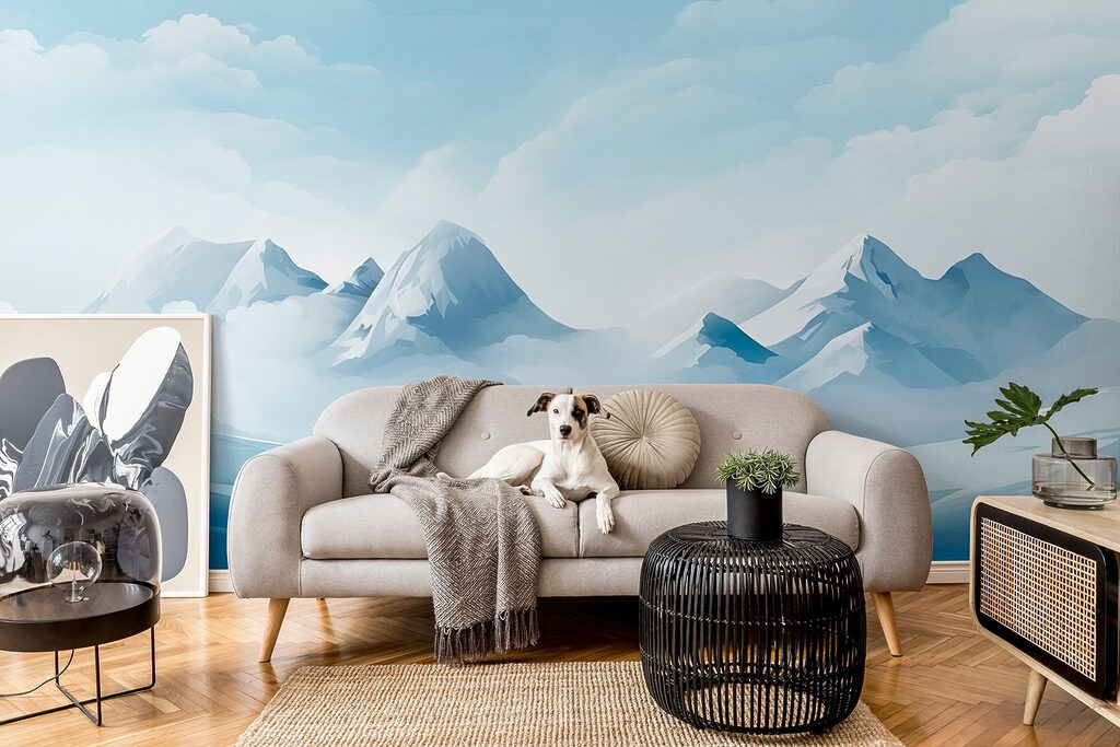 Montañas azules bajo nubes — interior 2