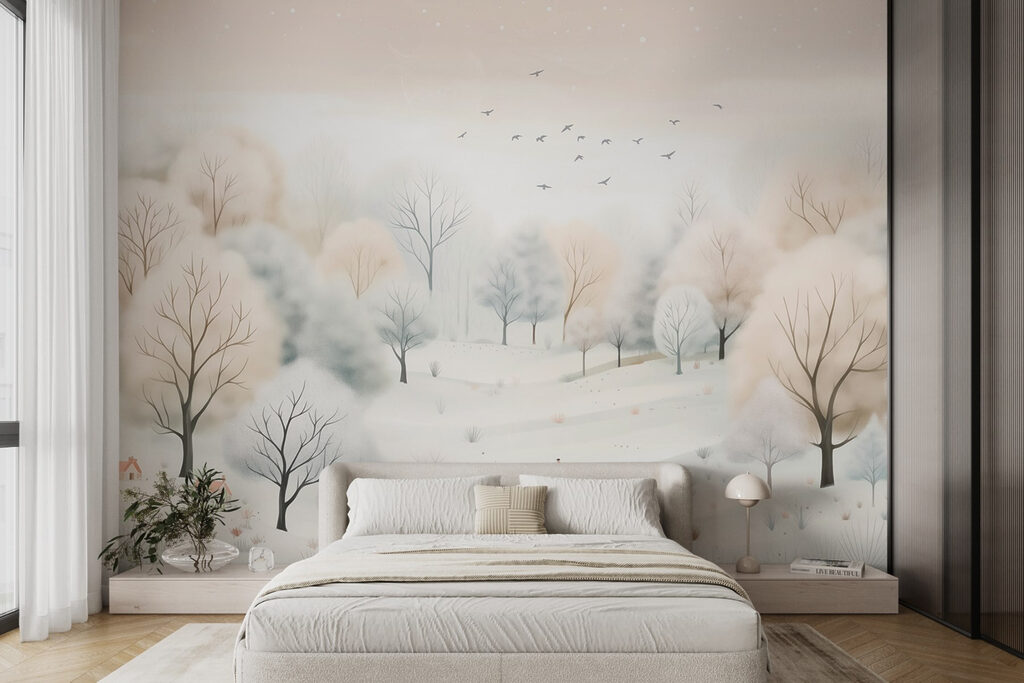 Colinas nevadas con aves — interior 2