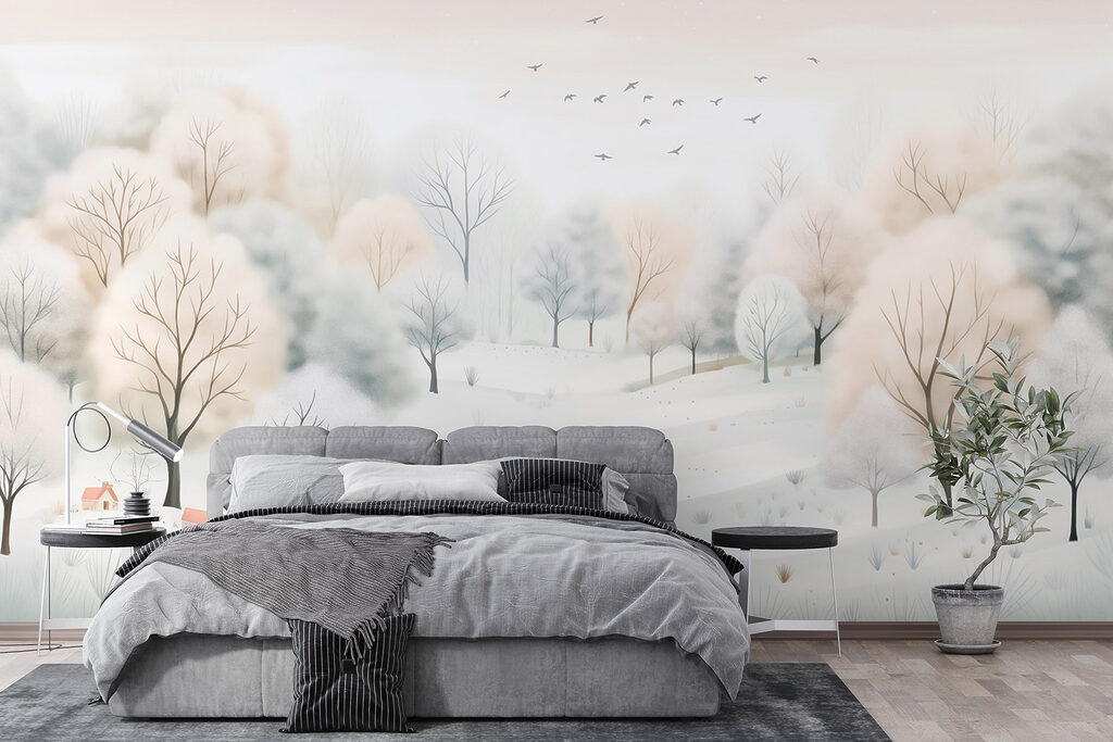 Colinas nevadas con aves — interior 3