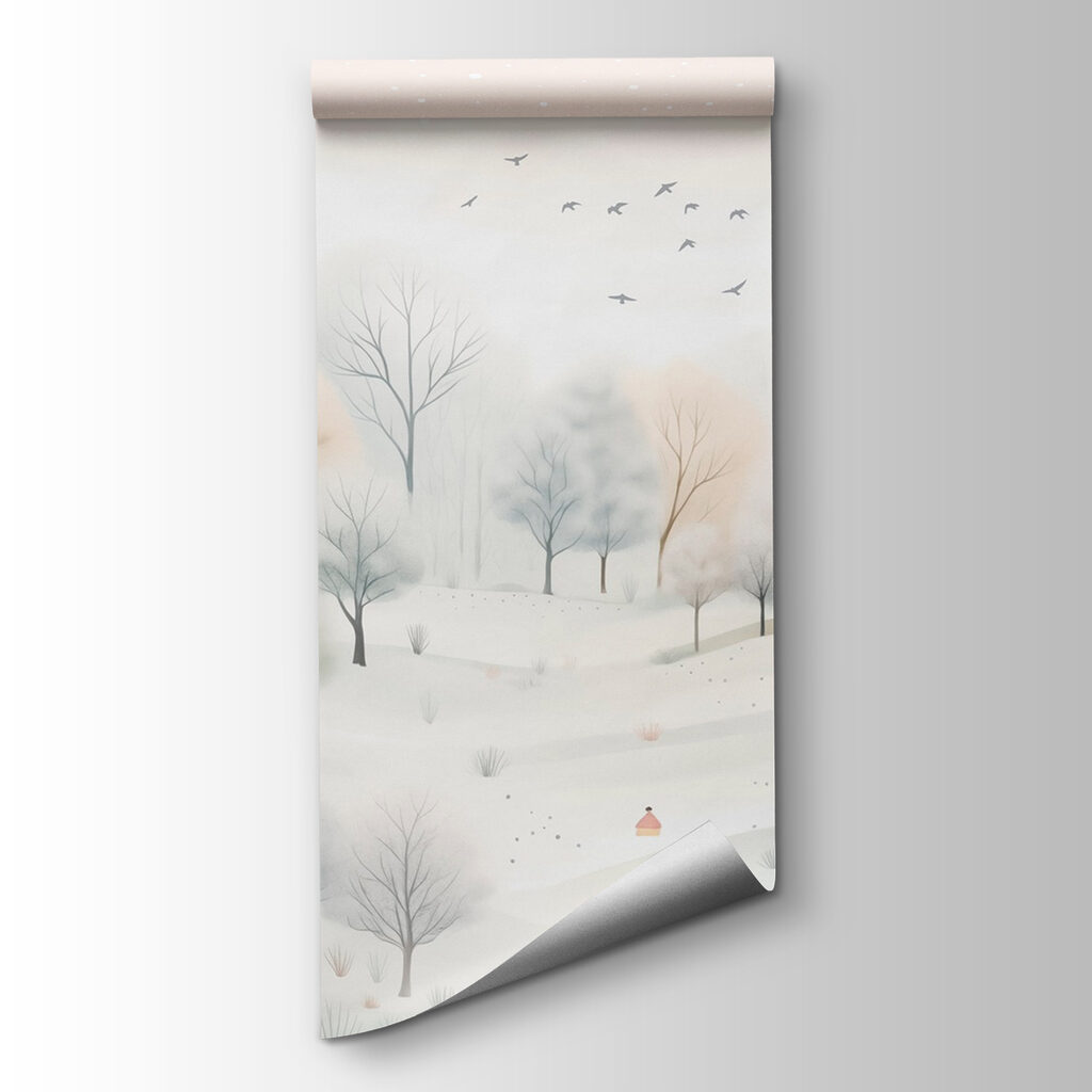Colinas nevadas con aves — vista del producto