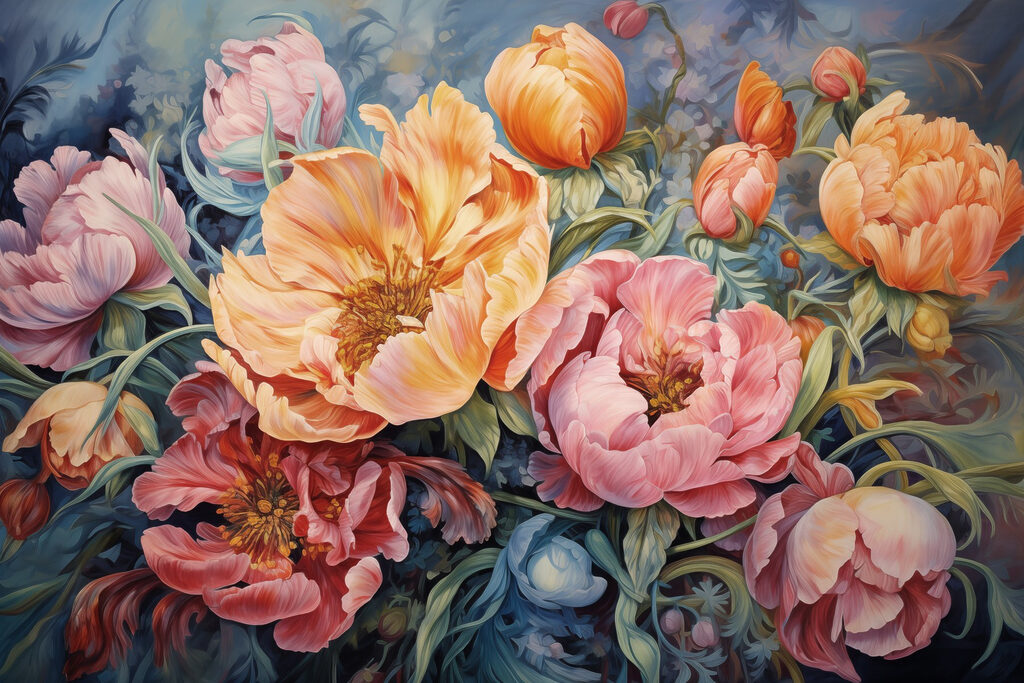 Flores llenas de pétalos — diseño completo