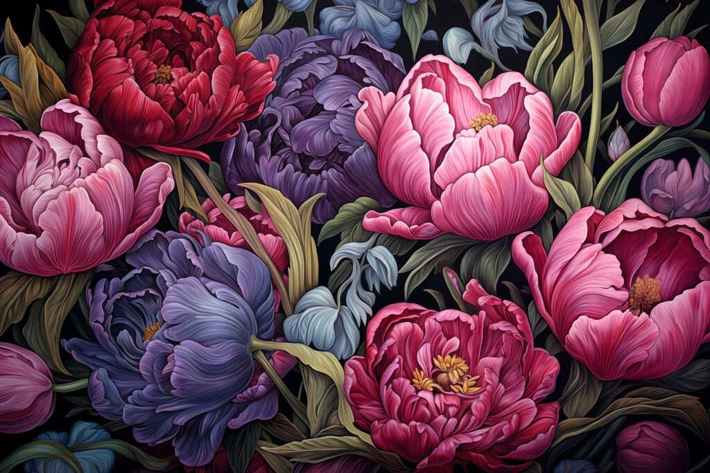 Ramo de flores intensas — diseño completo