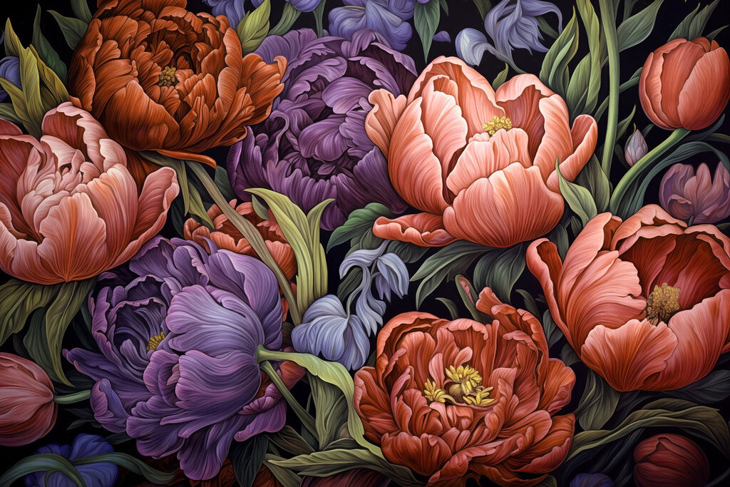 Ramo de flores intensas — diseño completo