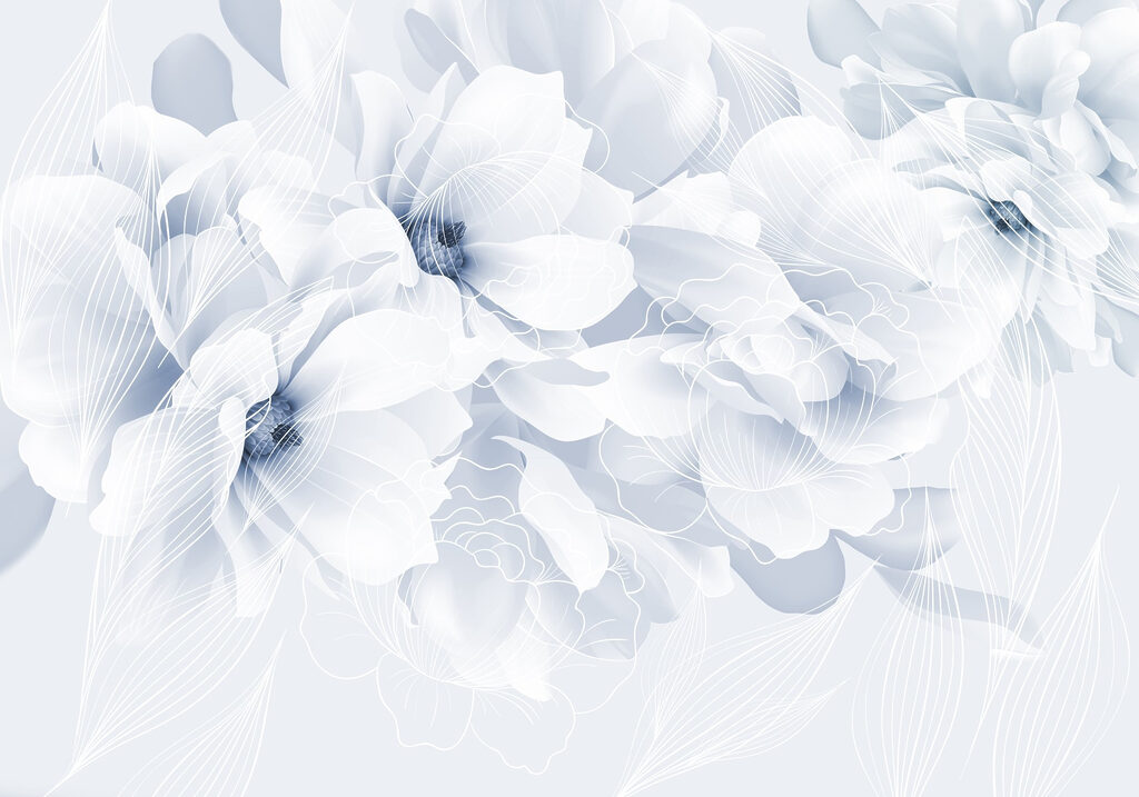 Flores grandes en capas — diseño completo