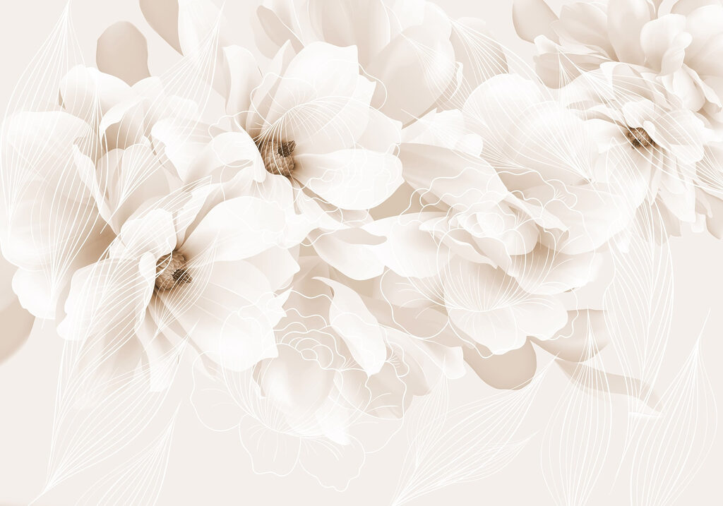 Flores grandes en capas — diseño completo