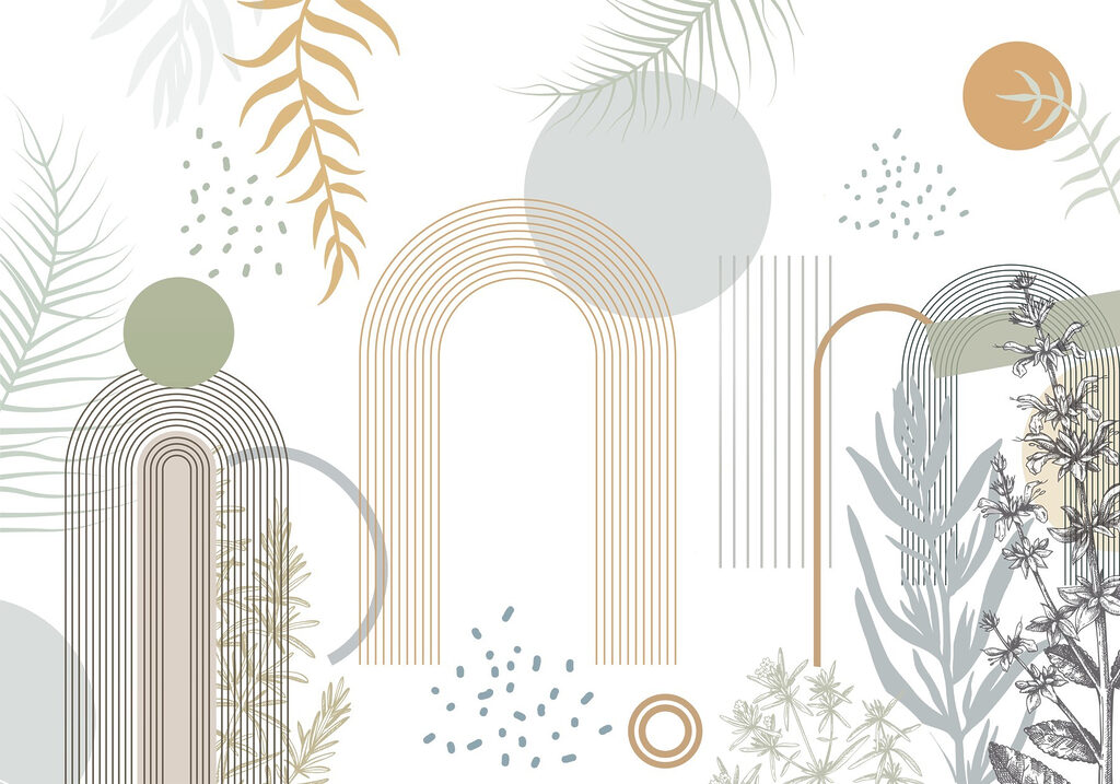 Arcos entre ramas suaves — diseño completo