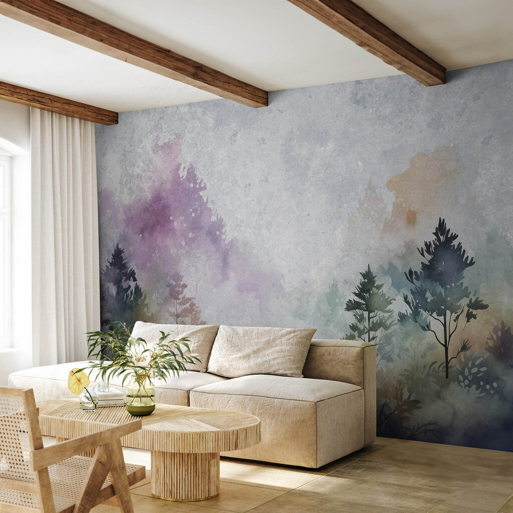 Árboles oscuros sobre bruma — interior 3