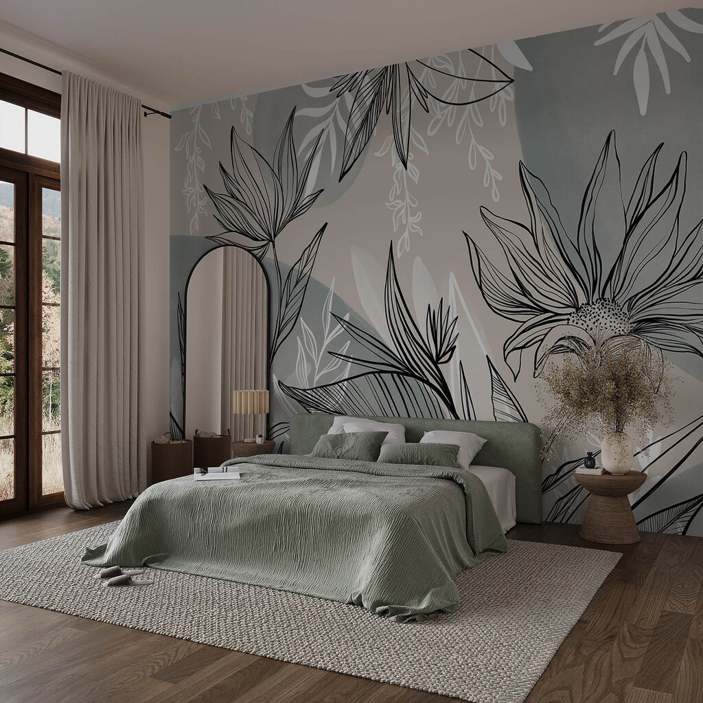 Trazos negros sobre verde — interior 3