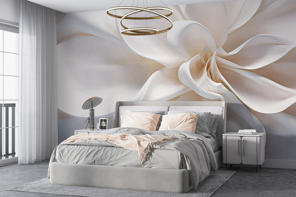 Pétalos blancos en espiral — interior 1